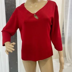 GRACE Red knit petite large women top preloved